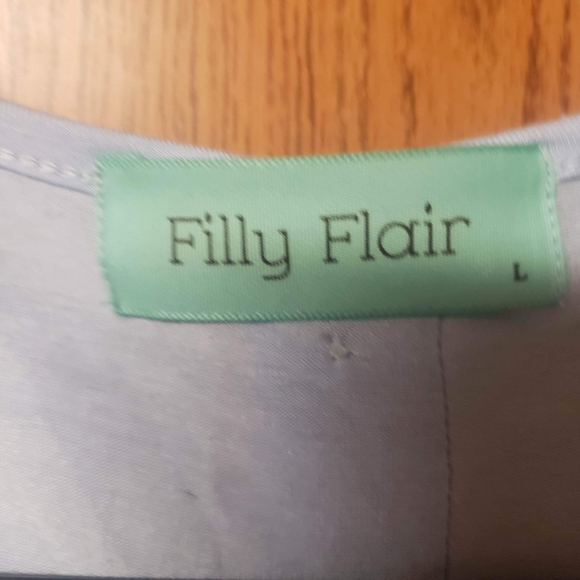 Filly Flair Women's Blue Long-Sleeve Shirt Sz Large - Picture 2 of 3